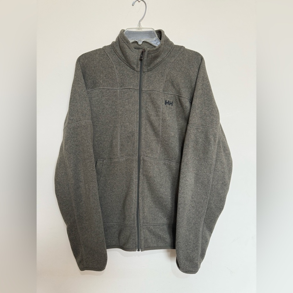 Helly Hansen Full Zip Fleece Sweater Jacket Green Men’s Large